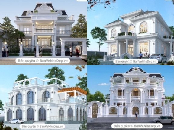 [Sketchup] Top 4 mẫu biệt thự lâu đài pháp sang trọng thanh thoát